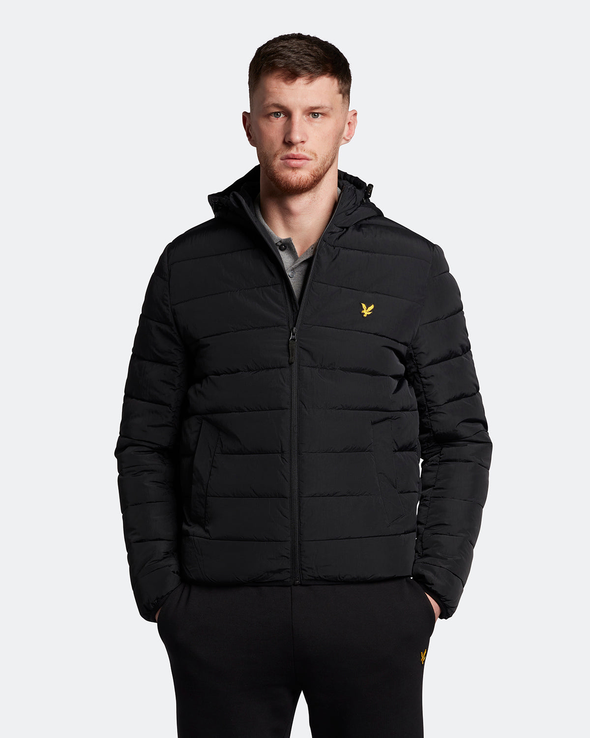 Mens Black Lightweight Puffer Jacket Plus – Lyle u0026 Scott