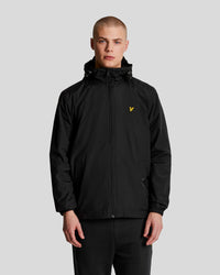 buy men's premium clothing fashion polos jackets - Lyle & Scott Men's Zip Through Hooded Jacket in Jet Black