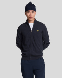 Lambswool Blend Zip Cardigan