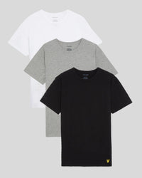 men's premium clothing fashion polos jackets - Lyle & Scott Basic 3 Pack T-Shirt Multicolour