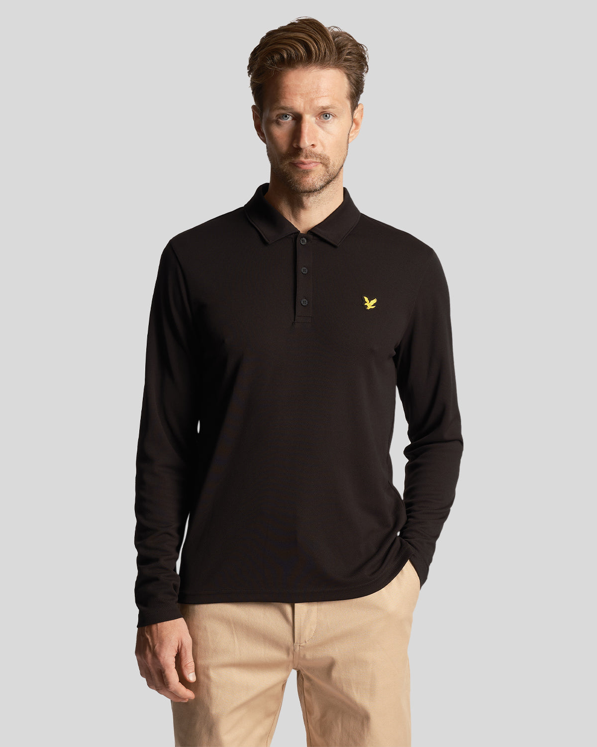 Lyle and scott long sleeve men's polo shirt Clearance