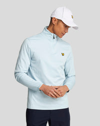 buy men's premium clothing fashion polos jackets - Lyle & Scott Men's Golf Technical 1/4 Zip Midlayer in Club Blue
