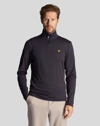 buy men's premium clothing fashion polos jackets - Lyle & Scott Men's Golf Technical 1/4 Zip Midlayer in Dark Navy