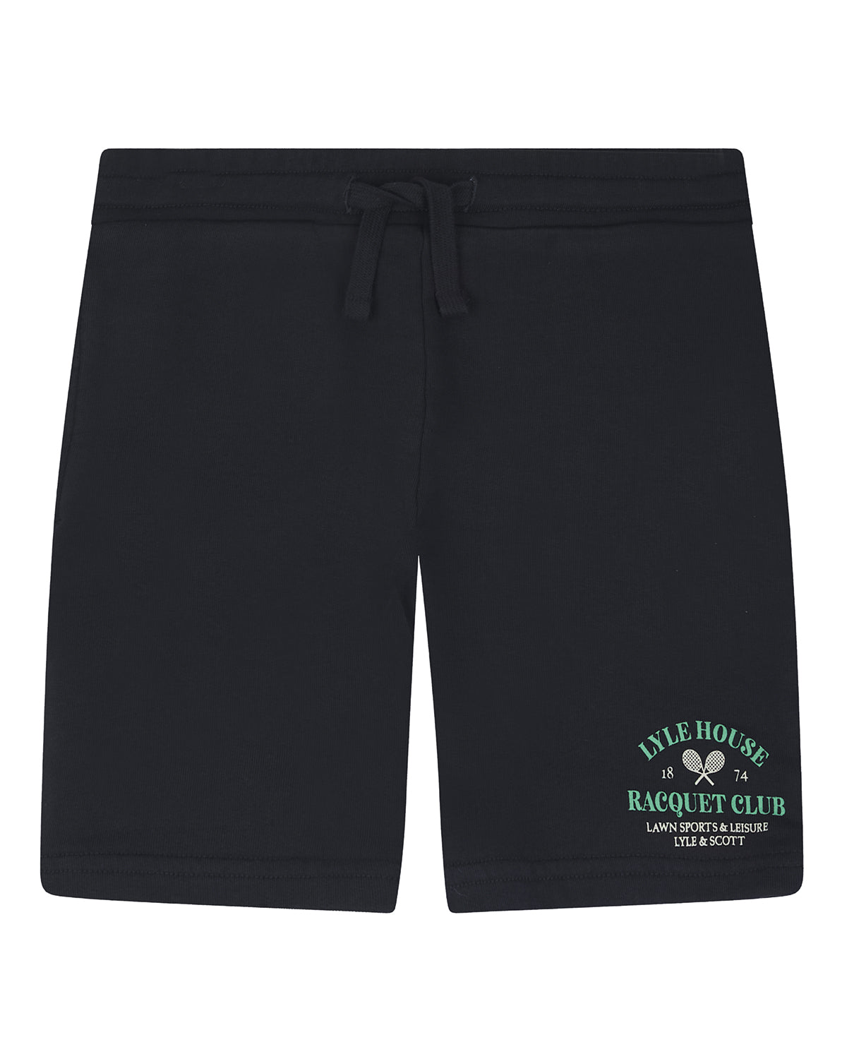 Lyle Scott Kids Racquet Club Graphic Sweat Short in Navy