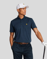 buy men's premium clothing fashion polos jackets - Lyle & Scott Men's Golf Technical Polo Shirt in Dark Navy