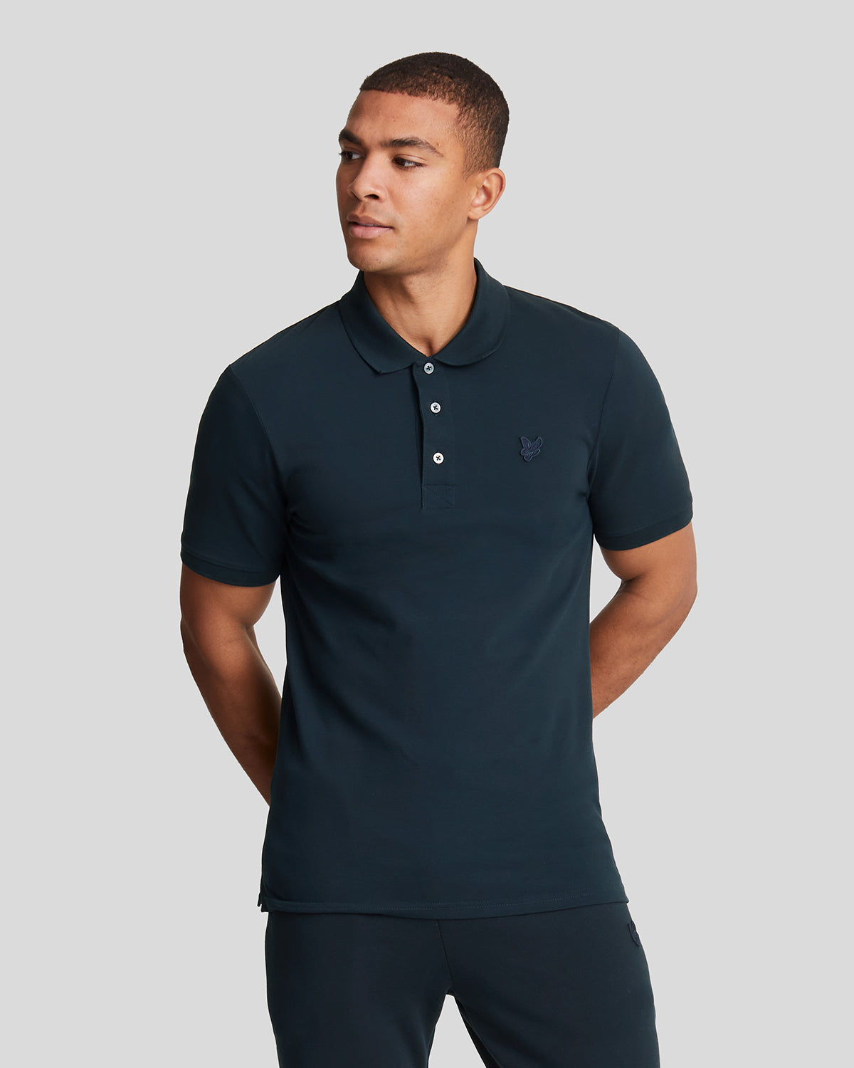 Lyle Scott Men's Stretch Polo Shirt in Dark Navy