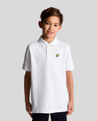 buy men's premium clothing fashion polos jackets - Lyle & Scott Kids Plain Polo Shirt in White