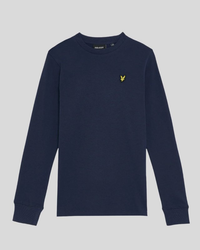 buy men's premium clothing fashion polos jackets - Lyle & Scott Kids Plain Long Sleeve T-Shirt in Navy