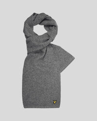 buy men's premium clothing fashion polos jackets - Lyle & Scott Men's Ribbed Scarf in Mid Grey Marl