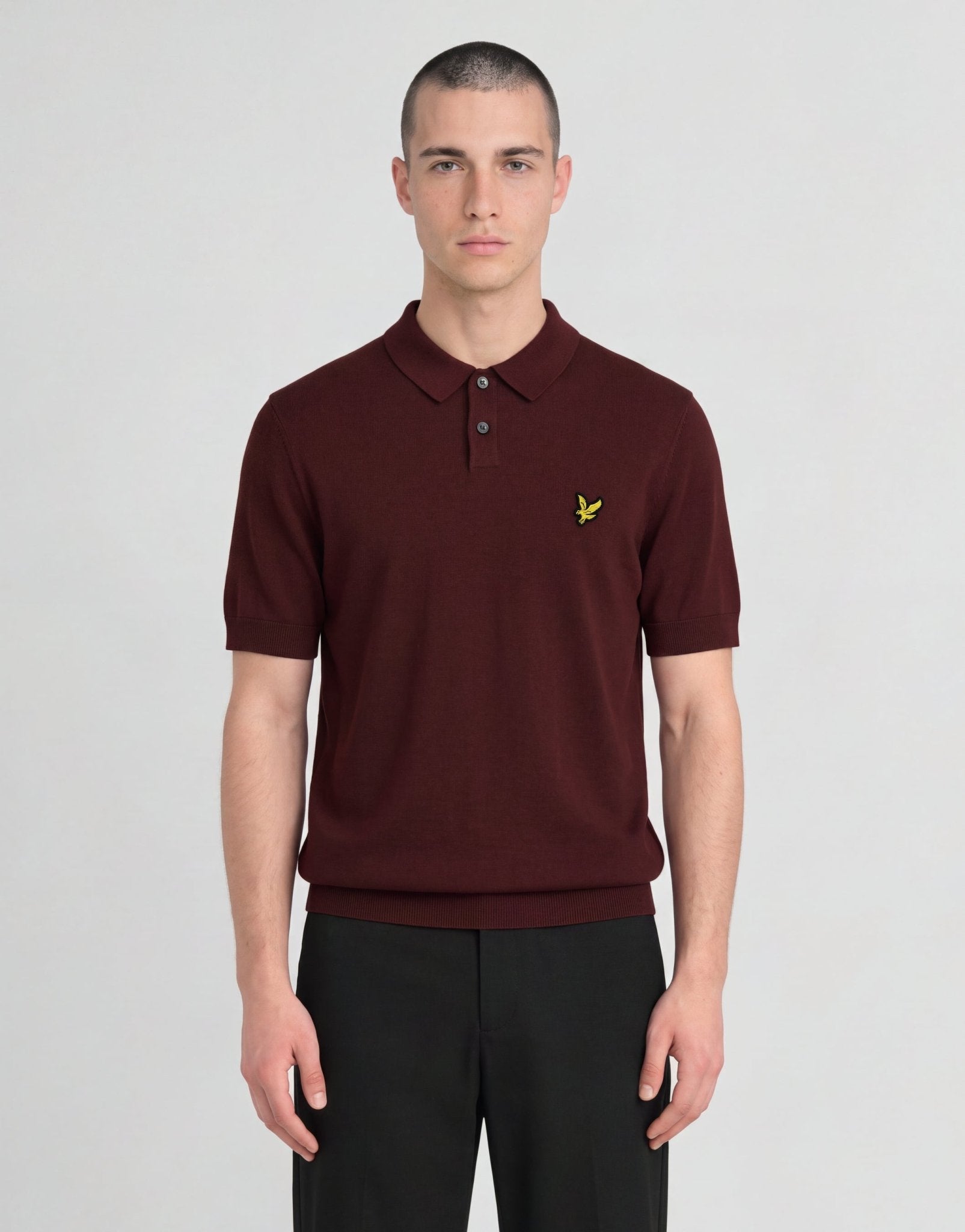 Lyle & Scott Men's Archive Knitted Polo Shirt Claret Jug