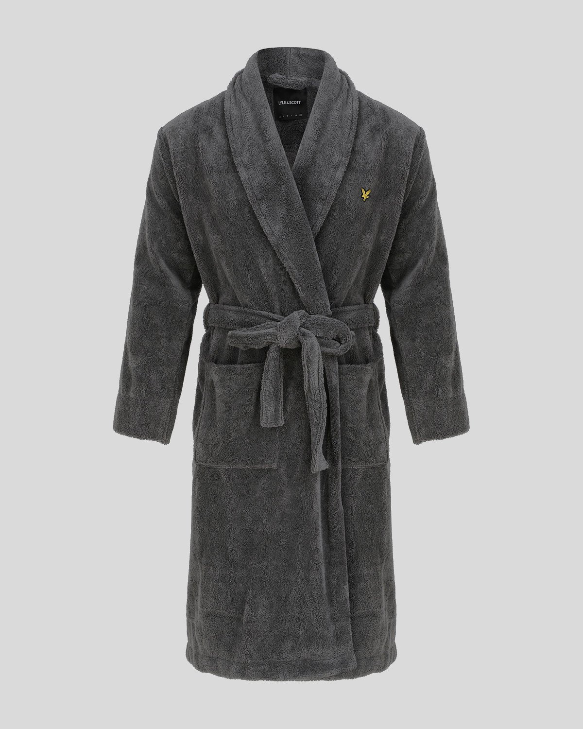 Lyle & Scott Men's Towelling Dressing Gown in Granite Grey