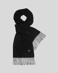 buy men's premium clothing fashion polos jackets - Lyle & Scott Men's Lambswool Scarf in True Black