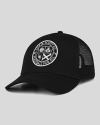 buy men's premium clothing fashion polos jackets - Lyle & Scott Men's Football For All Trucker Cap in Jet Black