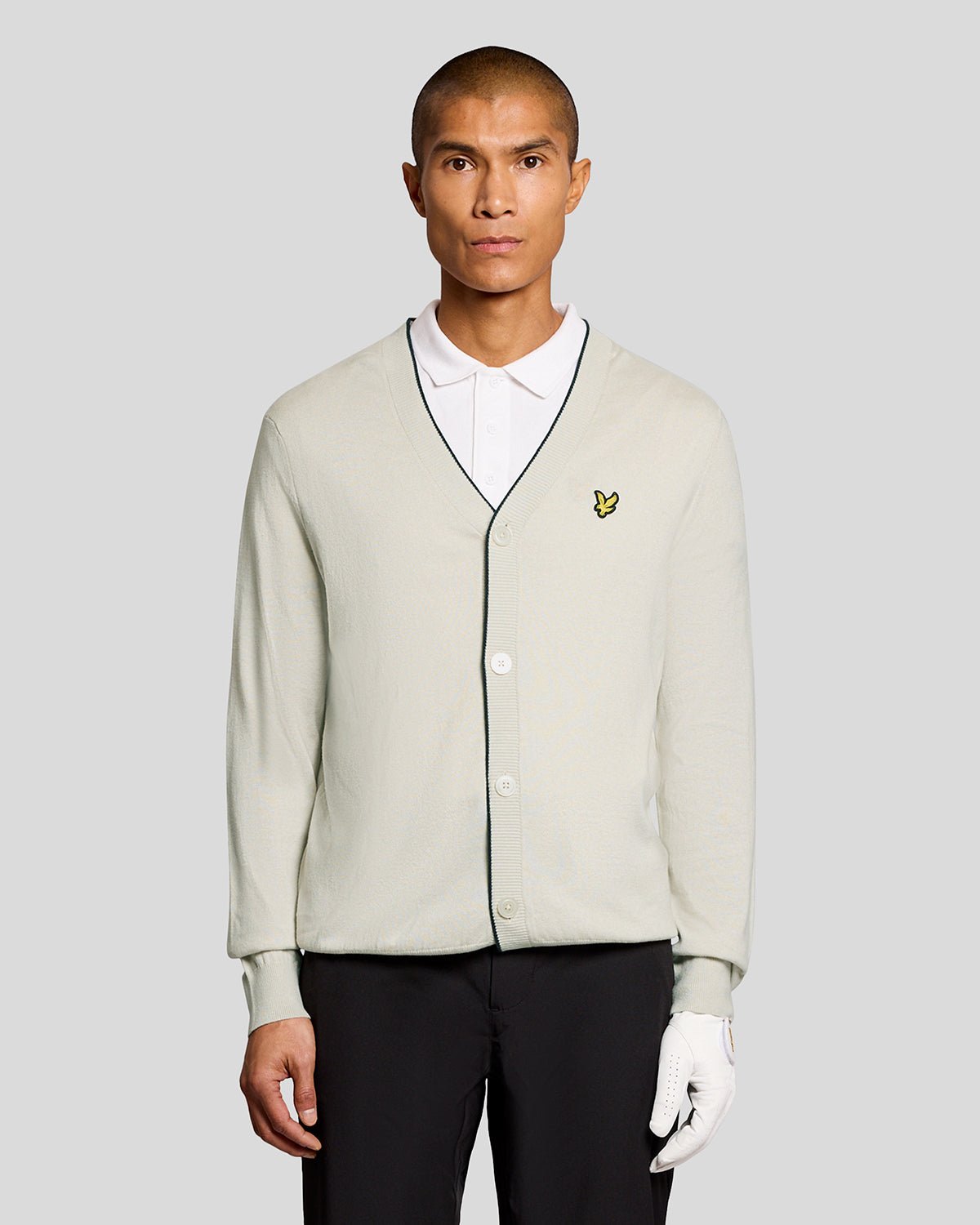 Lyle & Scott Men's Golf Lightweight Knitted Cardigan in White