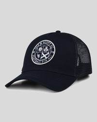 buy men's premium clothing fashion polos jackets - Lyle & Scott Men's Football For All Trucker Cap in Dark Navy
