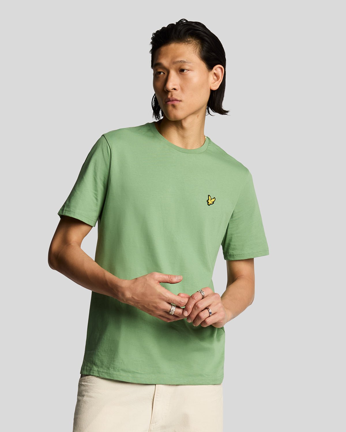 Lyle Scott Men's Cotton Crew Neck T-Shirt in Smoke Green