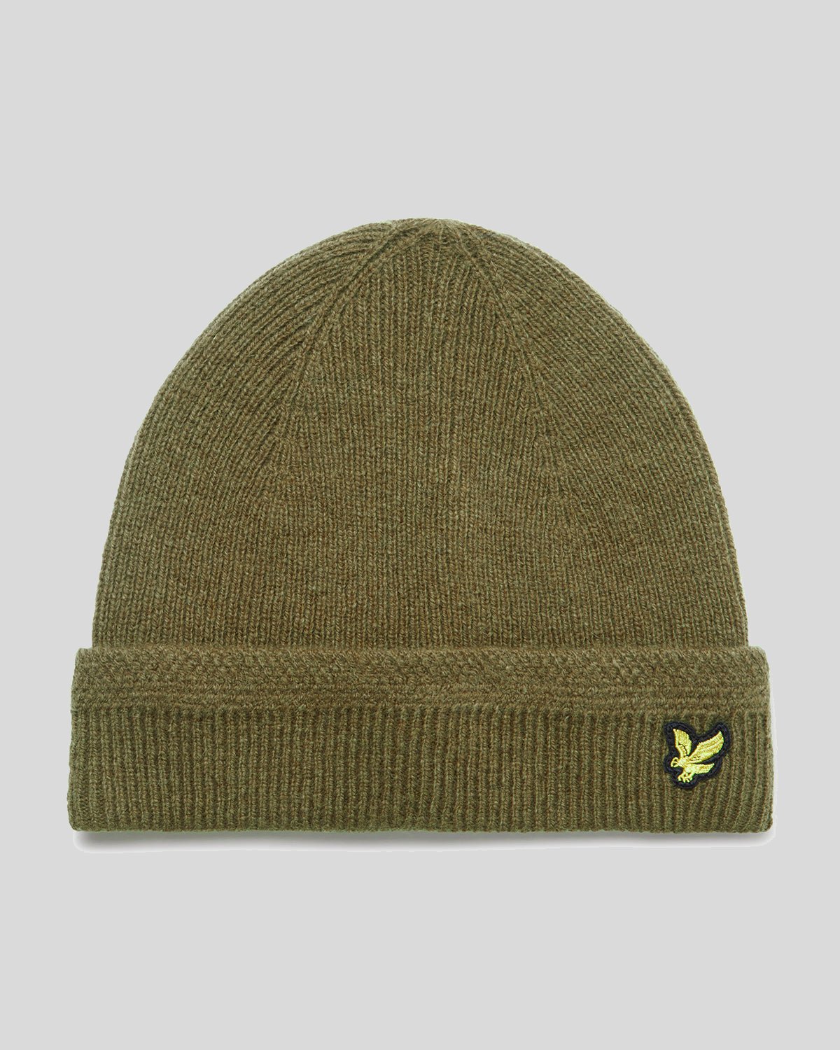 Lyle Scott Men s Racked Rib Beanie in Olive