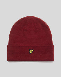 buy men's premium clothing fashion polos jackets - Lyle & Scott Men's Beanie in Burgundy
