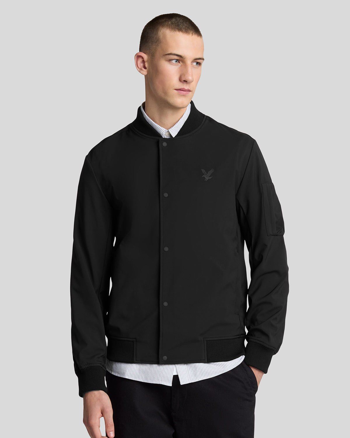 Lyle Scott Men's Softshell Bomber Jacket in Jet Black