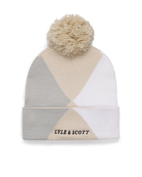 Argyle Bobble Beanie