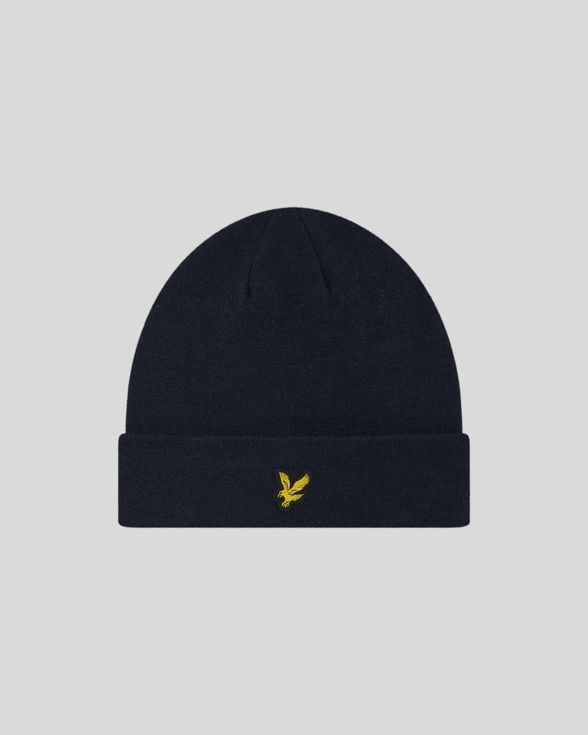 Flachaufnahme der „Basic-Beanie“ in Dunkelblau
