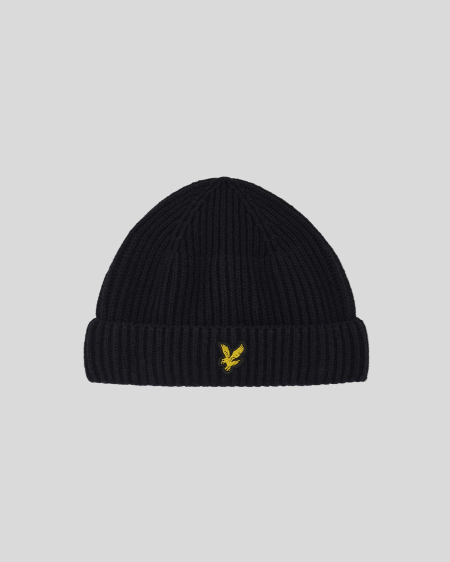 Vlakke foto van de geribbelde muts in Jet Black