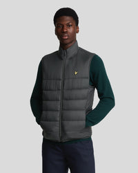 buy men's premium clothing fashion polos jackets -  Lyle & Scott Men's Wadded Gilet in Gunmetal