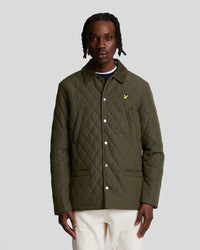 buy men's premium clothing fashion polos jackets -  Lyle & Scott Men's Quilted Jacket in Olive