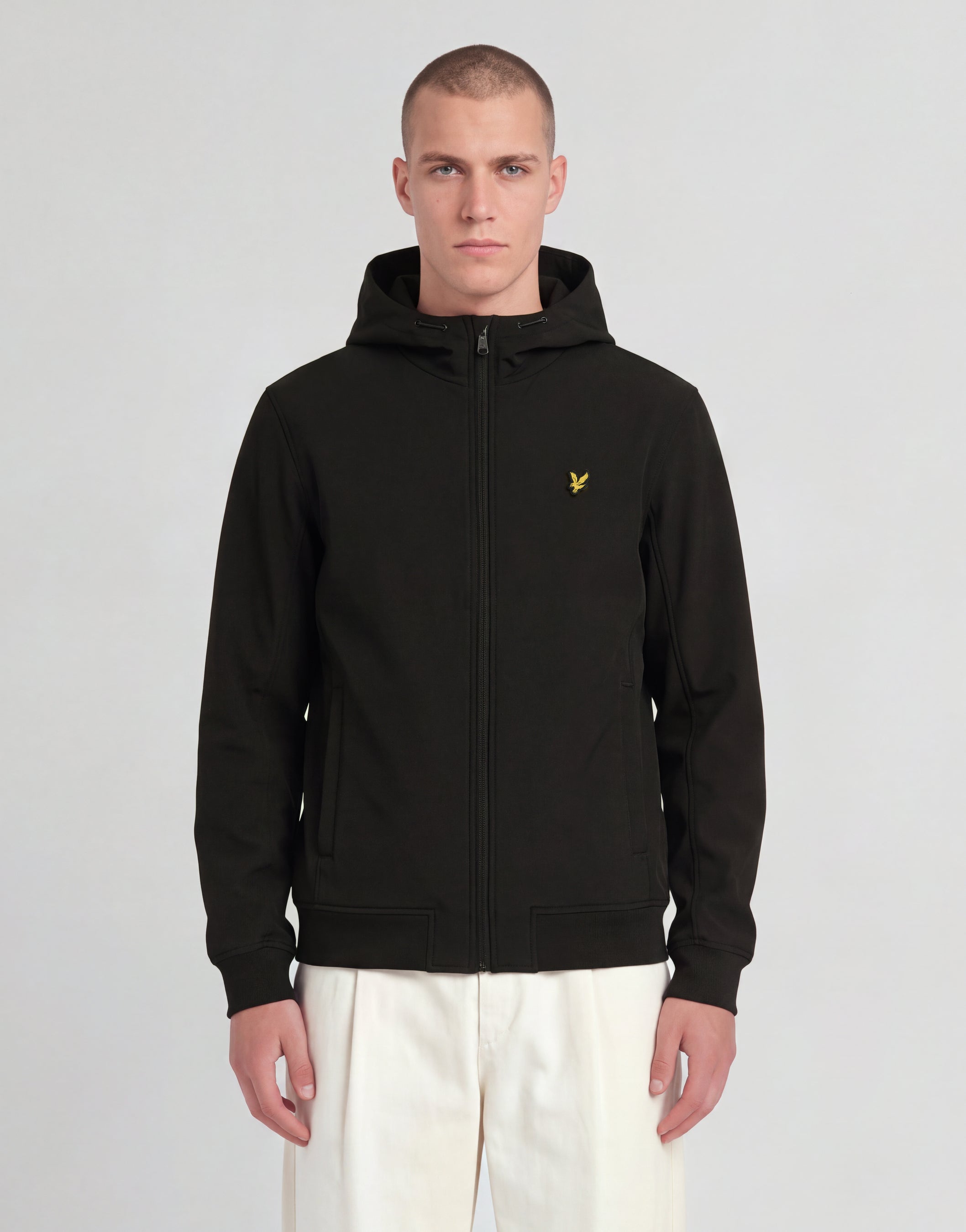 Lyle & Scott Men's Fleece Back Softshell Jacket in Jet Black