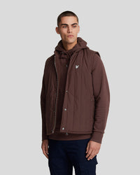 buy men's premium clothing fashion polos jackets -  Lyle & Scott Men's Premium Reversible Quilted Gilet in Rubber Red