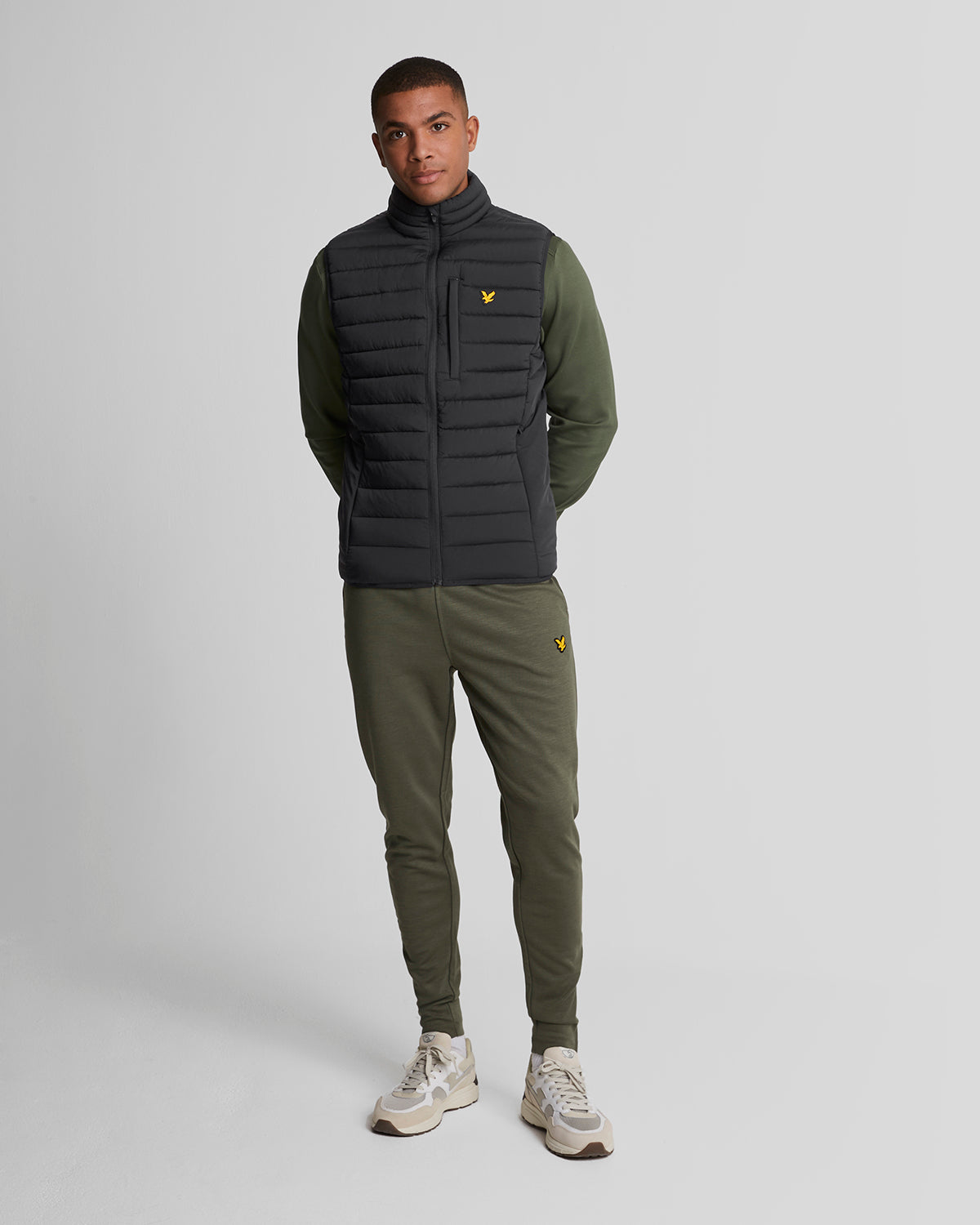 Veste matelassée légère de sport pour homme, couleur noir de jais