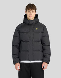Man wearing Hooded Puffer Jacket in Jet Black