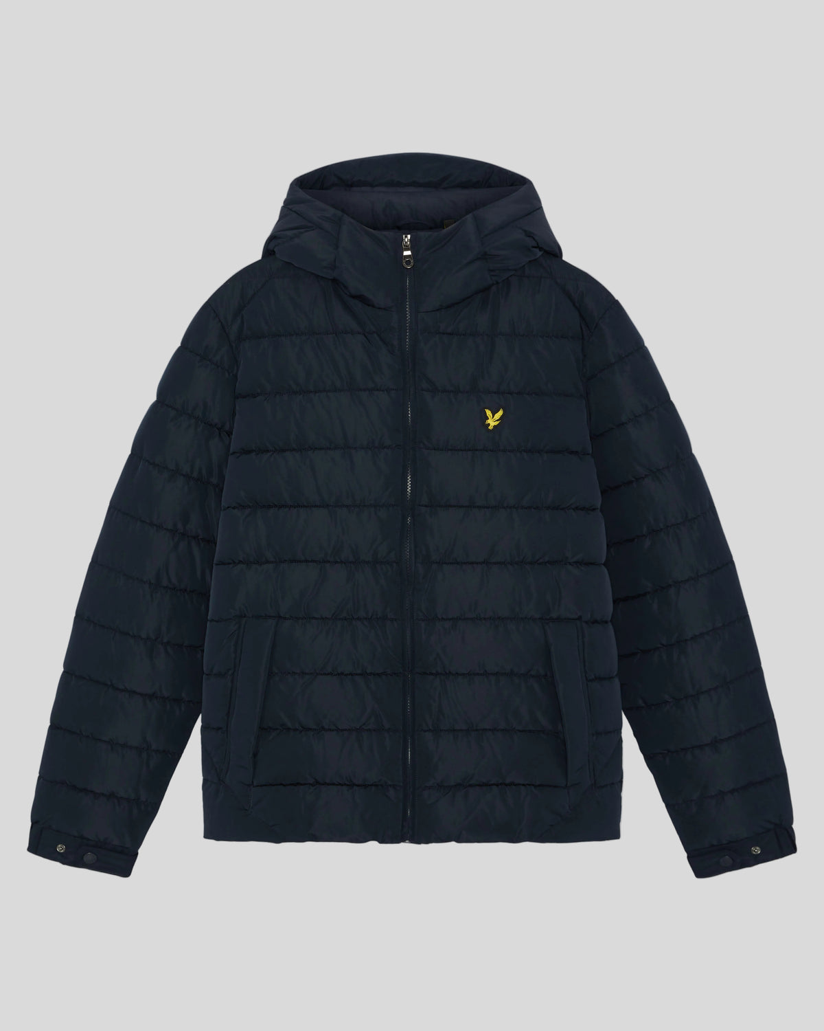Produktfoto der gesteppten Kapuzenjacke in Dunkelblau