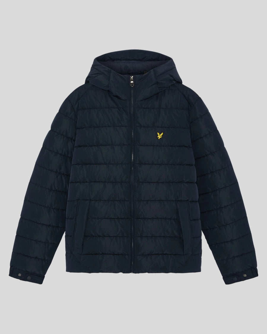 Produktfoto der gesteppten Kapuzenjacke in Dunkelblau