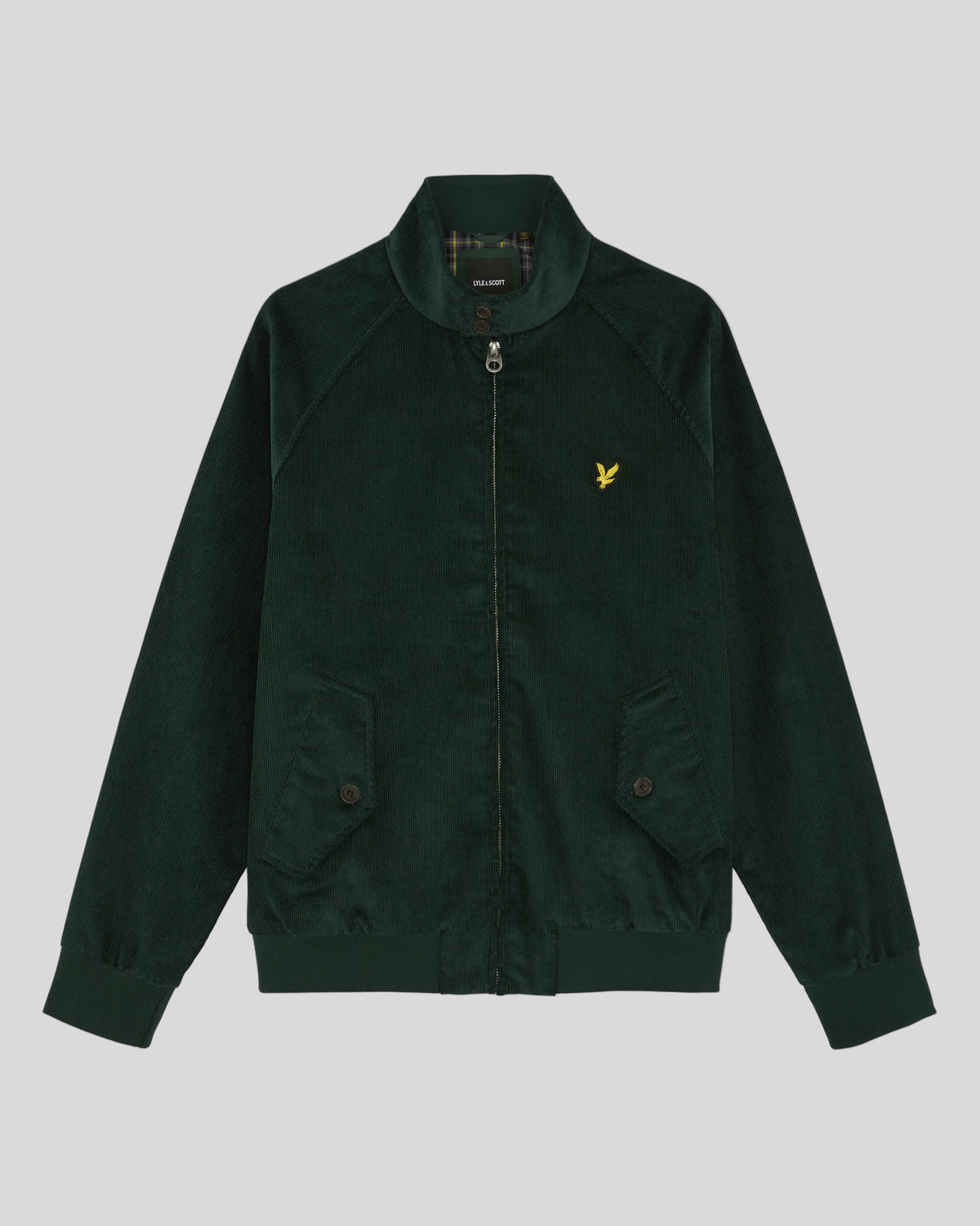 Flat shot of Corduroy Harrington Jacket in Darkest Green