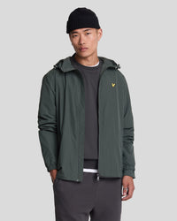 buy men's premium clothing fashion polos jackets -  Lyle & Scott Men's Zip Through Hooded Jacket in Gunmetal