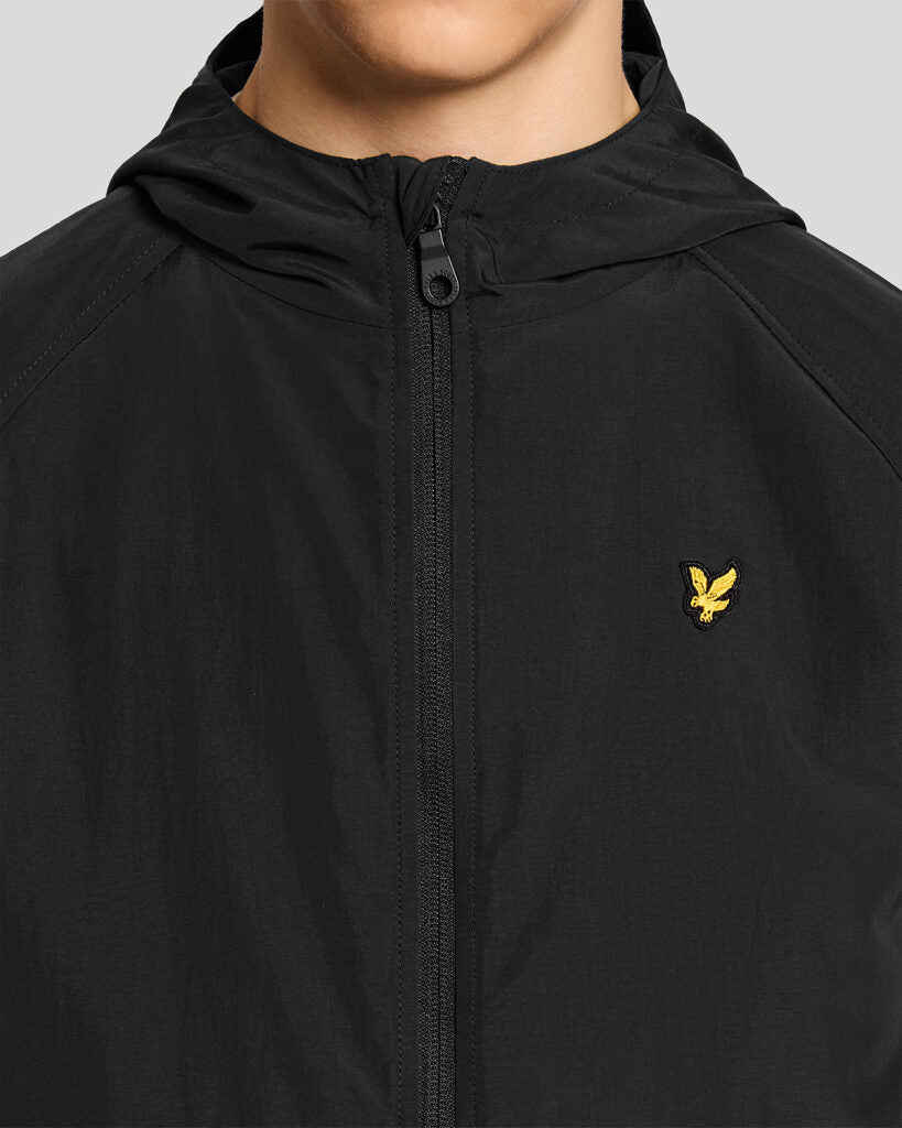 Veste coupe-vent à capuche pour garçon, couleur noir de jais