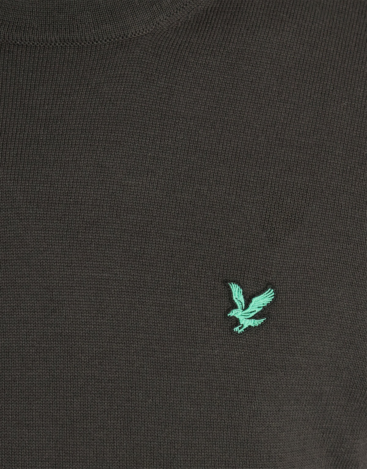 Man wears Green Eagle Cotton Blend Crew Neck Sweatshirt in Gunmetal