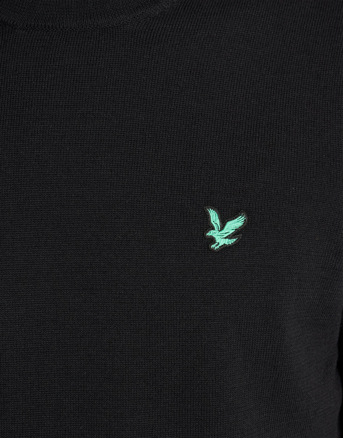 Mann trägt ein „Green Eagle“-Sweatshirt aus Baumwollmischung mit Rundhalsausschnitt in der Farbe „Jet Black“
