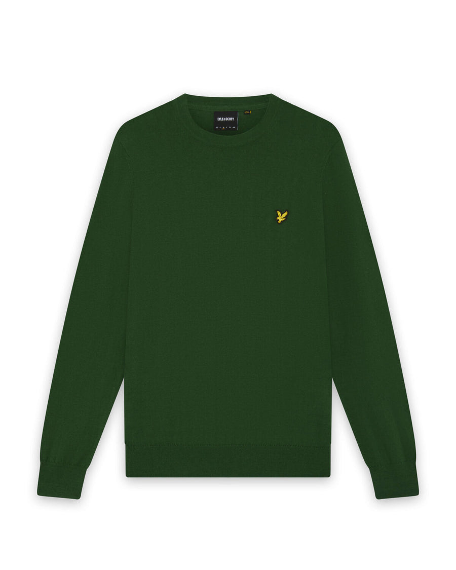 Maglione girocollo in cotone e lana merino