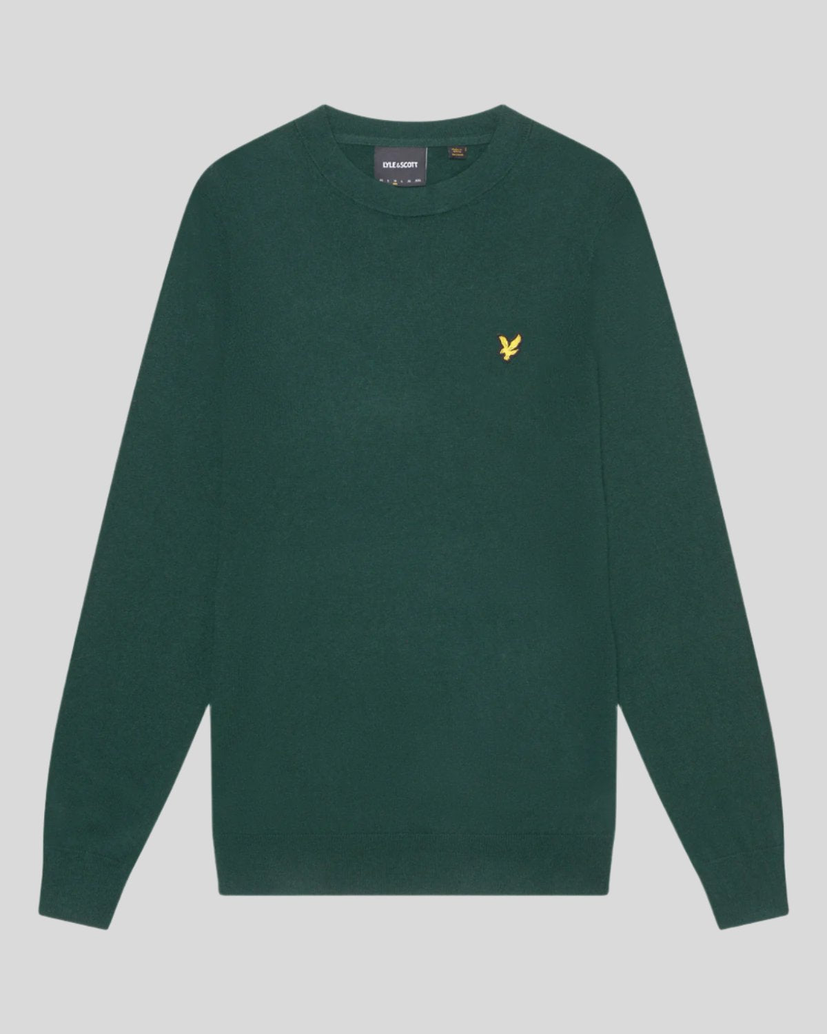Pull à col rond en coton et laine mérinos pour homme, vert foncé