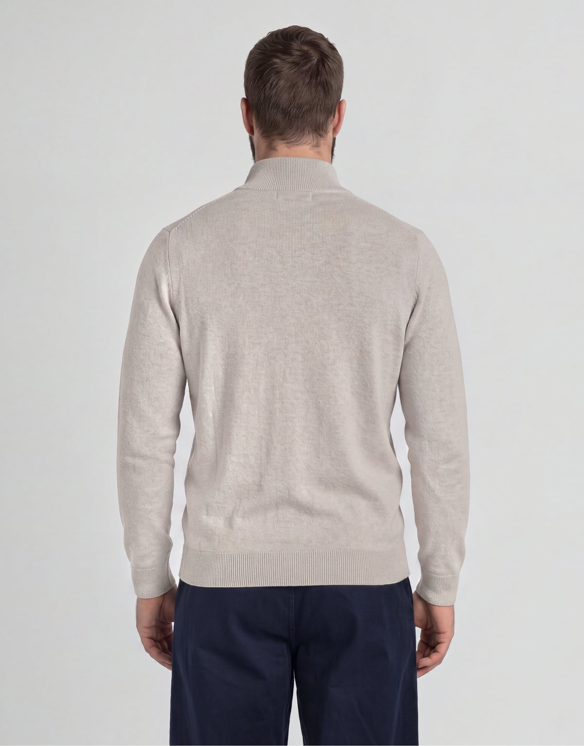 Uomo con maglione in cotone merino con zip a 1/4 della linea Big & Tall, colore Cove