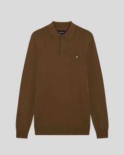 Langärmliges Polohemd aus Merino-Mischgewebe