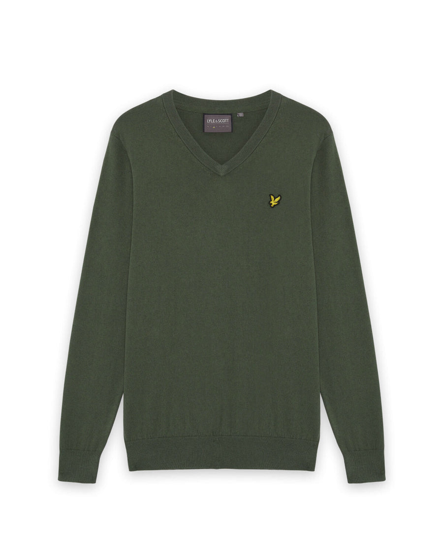 Cotton Blend V-Neck Jumper