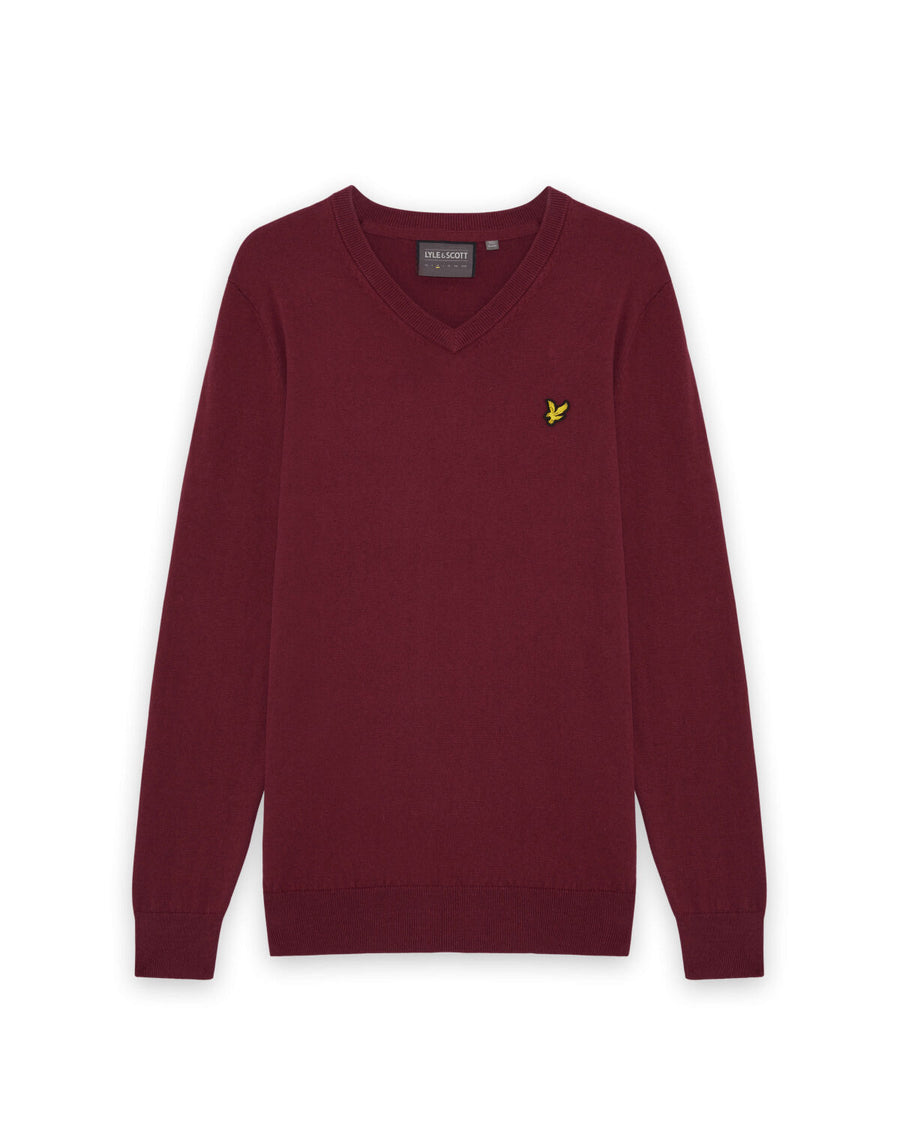 Cotton Blend V-Neck Jumper