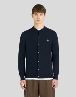 Gebreid shirt van katoen en merinowol