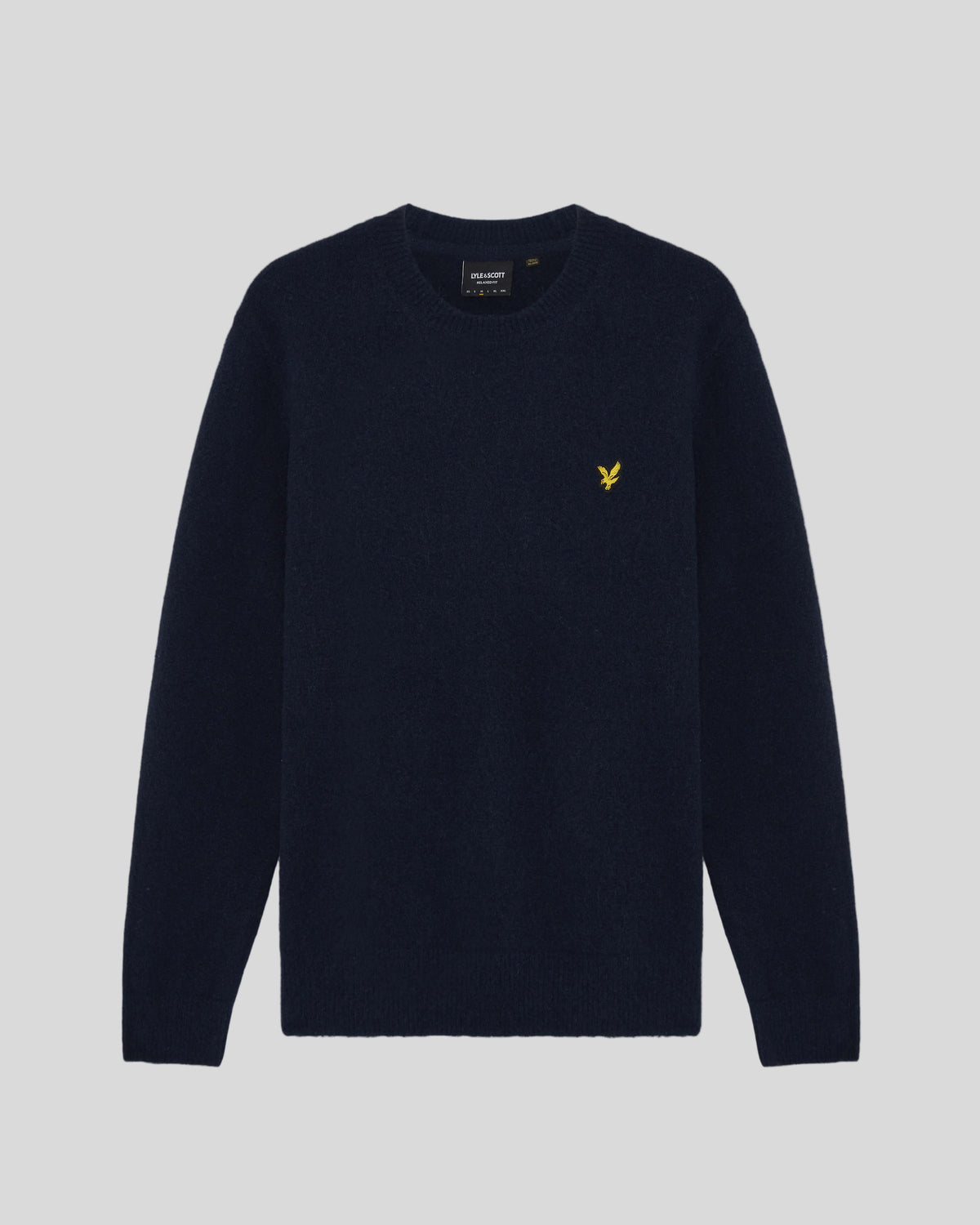 Produktfoto des gebürsteten Pullovers mit Rundhalsausschnitt in Dunkelblau