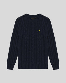 Pullover mit Rundhalsausschnitt und Zopfmuster