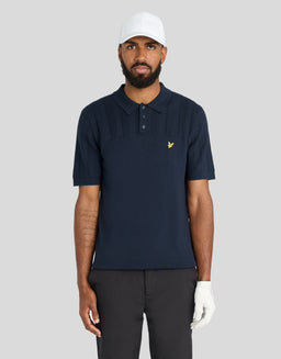 Gebreid poloshirt met textuurblokken