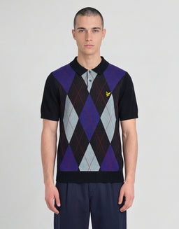 Archive Argyle Knitted Polo Shirt